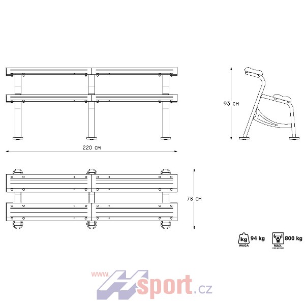 Stojan na činky Marbo MP-S207 (2 moduly)