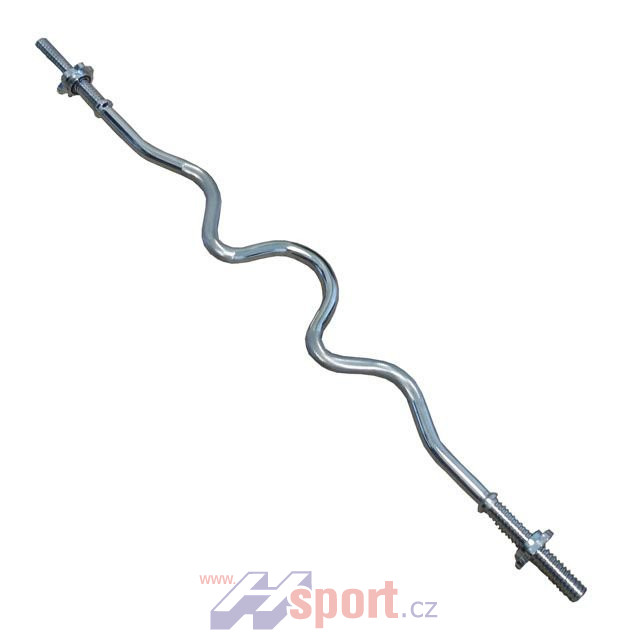 Obouruční osa EZ bicepsová s trapezem 25/1200 - chrom