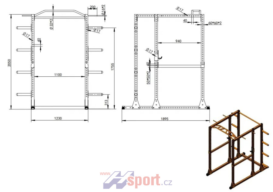 Posilovací klec - Pro Squat Rack 6000