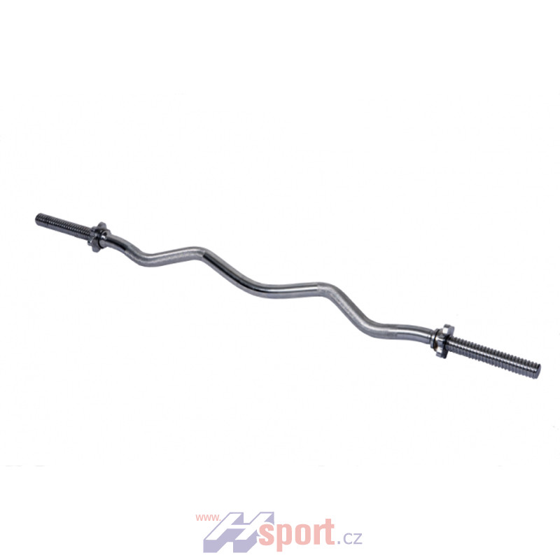 Obouruční osa EZ bicepsová s trapezem 25/1200 - chrom
