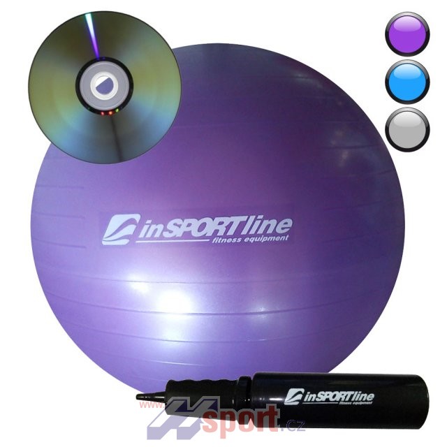 Gymnastický míč inSPORTline Comfort Ball 45 cm + pumpička + DVD