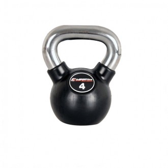 Pogumovaný Ketlebel s chromovanou rukojetí - 4kg