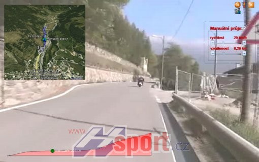 multimediální trať se synchronizovaným videem