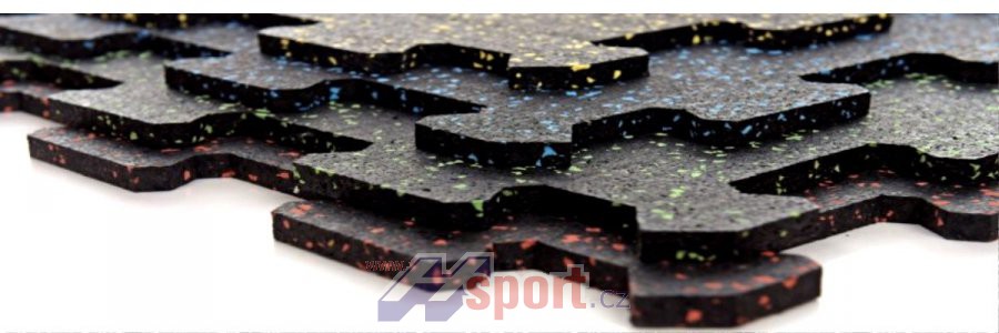 Sportovní podlaha Puzzle 8 mm, 1 x 1 m - barevný vsyp 20%
