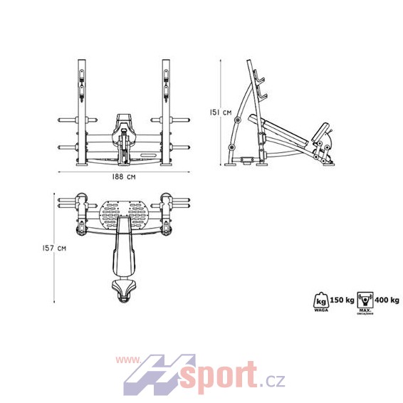 Lavice Incline Bench Press Marbo MF-L004