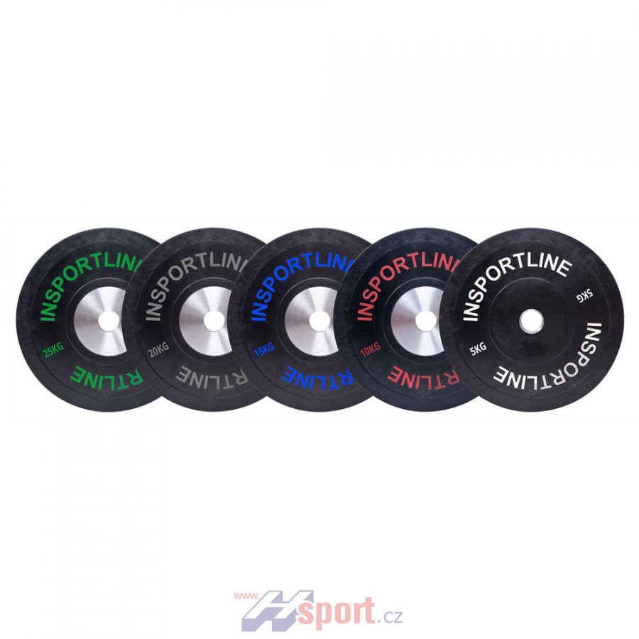 Sada gumových kotoučů Insportline Bumper Plate 2x5-25 kg