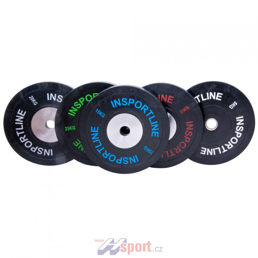 Sada gumových kotoučů Insportline Bumper Plate 2x5-25 kg