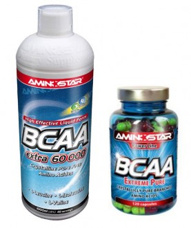 Aminostar BCAA extra 1000 ml + BCAA Extreme Pure 120cps ZDARMA