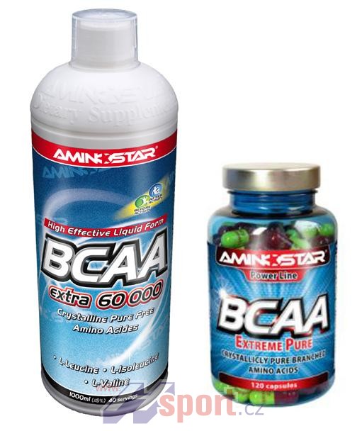 Aminostar BCAA extra 1000 ml + BCAA Extreme Pure 120cps ZDARMA