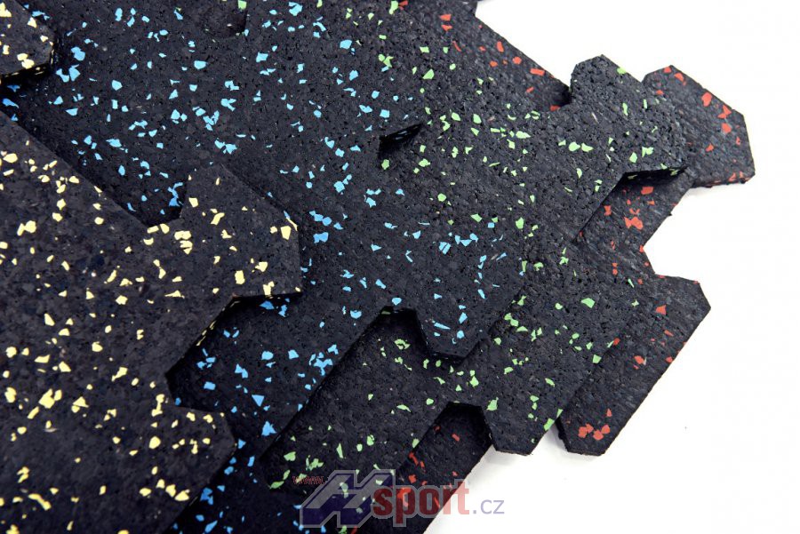 Sportovní podlaha Puzzle 8 mm, 1 x 1 m - barevný vsyp 20%
