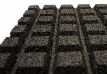 Odpružená sportovní podlaha 30 mm, 1 x 1 m - černá