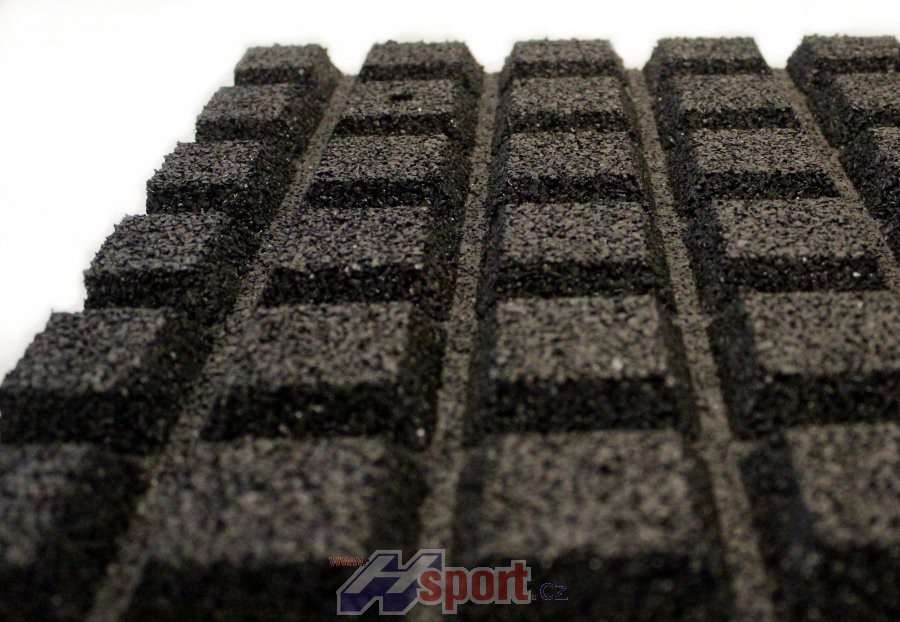 Odpružená sportovní podlaha 30 mm, 1 x 1 m - černá