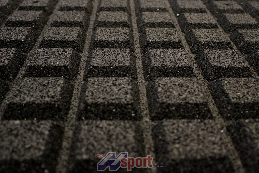 Odpružená sportovní podlaha 30 mm, 1 x 1 m - černá