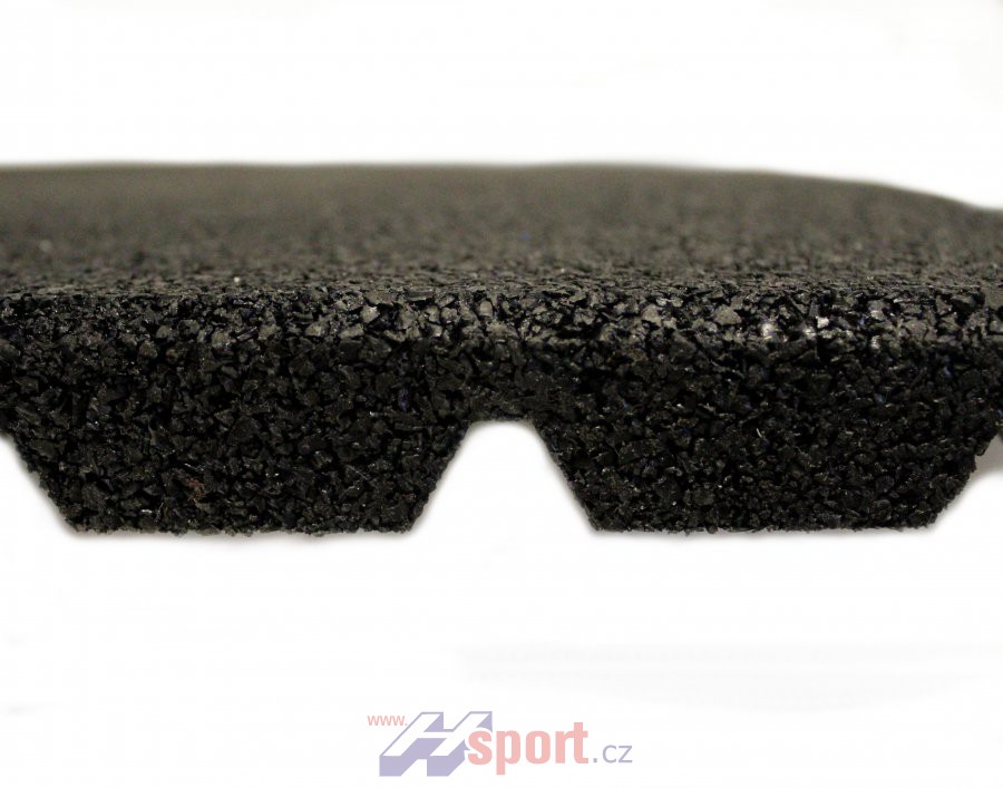 Odpružená sportovní podlaha 30 mm, 1 x 1 m - černá