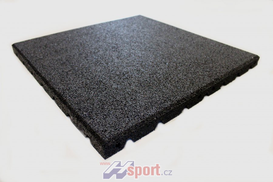 Odpružená sportovní podlaha 30 mm, 1 x 1 m - černá